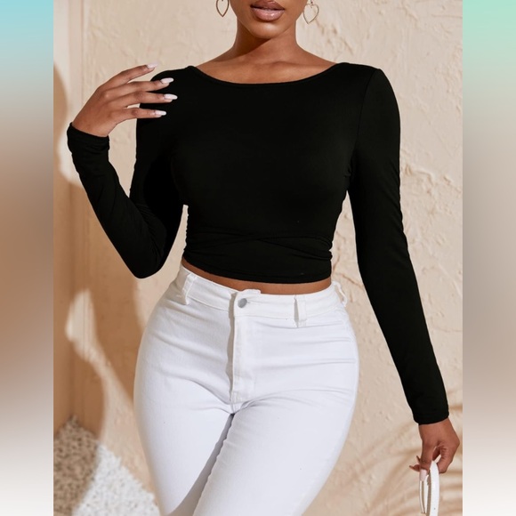 NWT Verdusa Criss Cross Tied Backless Crop Top - Picture 11 of 14